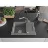 Mexen Enzo chiuvetă de granit cu 1 compartiment și picurător și baterie de bucătărie Duo, gri - 6506-71-671701-07