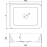 Mexen Catia chiuvetă pe blat 48 x 37 cm, albă/aurie model tip linii - 21314817