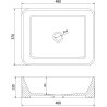 Mexen Catia chiuvetă de blat 48 x 37 cm, negru mat/auriu model linii - 21314877