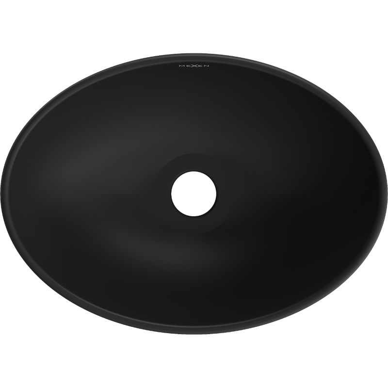 Mexen Elza lavoar deasupra blatului 40 x 33 cm, negru mat/auriu model linii - 21014027