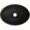 Mexen Elza chiuvetă pe blat 40 x 33 cm, Negru mat/aurie rant - 21014025