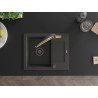 Mexen Enzo chiuvetă de granit cu 1 cuvă cu scurgător și baterie de bucătărie Duo, negru pătat - 6506-76-671701-57-B