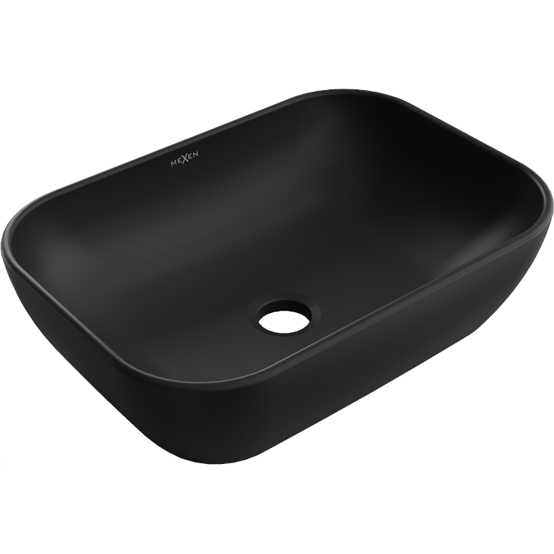 Mexen Rita munkalapon elhelyezkedő mosdókagyló 45 x 32 cm, fekete matt - 21084585