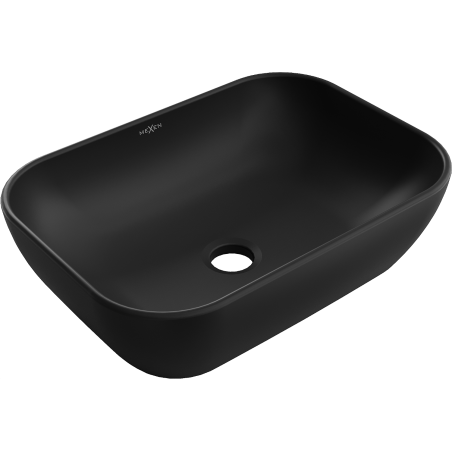 Mexen Rita munkalapon elhelyezkedő mosdókagyló 45 x 32 cm, fekete matt - 21084585