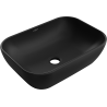 Mexen Rita munkalapon elhelyezkedő mosdókagyló 45 x 32 cm, fekete matt - 21084585