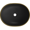 Mexen Viki lavoar de blat 48 x 35 cm, negru mat/auriu margine - 21054875