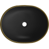 Mexen Viki lavoar montat pe blat 48 x 35 cm, negru mat/model auriu carouri - 21054879
