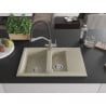 Mexen Gaspar chiuvetă de granit 1,5-camere cu scurgător și baterie de bucătărie Duo, bej - 6507-69-671701-07