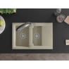 Mexen Gaspar chiuvetă de granit 1,5-camere cu scurgător și baterie de bucătărie Duo, bej - 6507-69-671701-07