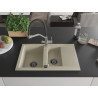Mexen Gaspar chiuvetă de granit 1,5 camere cu scurgător și baterie de bucătărie Duo, bej - 6507-69-671701-07-B