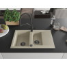 Mexen Gaspar chiuvetă din granit cu 1,5 compartimente cu scurgător și baterie de bucătărie Duo, bej - 6507-69-671701-70-B
