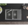 Mexen Gaspar chiuvetă de bucătărie din granit cu 1,5 compartimente și baterie Duo, gri - 6507-71-671701-07