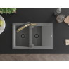 Mexen Gaspar chiuvetă de granit 1,5 compartimente cu scurgător și baterie de bucătărie Duo, gri - 6507-71-671701-57-B