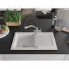 Mexen Pablo chiuvetă de granit cu 1 compartiment cu scurgător și baterie de bucătărie Duo, alb - 6510-20-671701-07