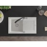 Mexen Pablo chiuvetă de granit cu 1 compartiment cu scurgător și baterie de bucătărie Duo, alb - 6510-20-671701-07