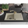 Mexen Pablo chiuvetă de granit cu 1 compartiment cu scurgător și baterie de bucătărie Duo, bej - 6510-69-671701-57-B