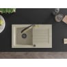 Mexen Pablo chiuvetă de granit cu 1 compartiment cu scurgător și baterie de bucătărie Duo, bej - 6510-69-671701-57-B