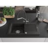 Mexen Pablo chiuvetă de granit cu 1 compartiment cu scurgător și baterie de bucătărie Duo, negru/auriu metalizat - 6510-75-6717?