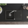 Mexen Pablo chiuvetă de granit cu 1 compartiment cu scurgător și baterie de bucătărie Duo, negru/auriu metalizat - 6510-75-6717?