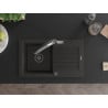 Mexen Pablo chiuvetă din granit cu 1 compartiment și scurgător și baterie de bucătărie Duo, negru/auriu metalic - 6510-75-67170?