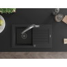 Mexen Pablo chiuvetă de granit cu 1 compartiment cu scurgător și baterie duo, negru - 6510-77-671701-07-B