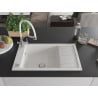 Mexen Elias chiuvetă de bucătărie din granit cu 1 compartiment și scurgător, cu baterie Duo, alb - 6511-20-671701-02