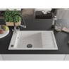 Mexen Elias chiuvetă de bucătărie din granit cu 1 compartiment și scurgător și baterie Duo, alb - 6511-20-671701-07-B