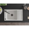 Mexen Elias chiuvetă de granit cu 1 compartiment, cu picurător și baterie de bucătărie Duo, albă - 6511-20-671701-07-B