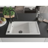 Mexen Elias chiuvetă de granit cu 1 cuvă cu scurgător și baterie de bucătărie Duo, albă - 6511-20-671701-70-B