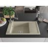 Mexen Elias chiuvetă de granit cu un compartiment, cu picurător și baterie de bucătărie Duo, Bej - 6511-69-671701-07