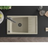 Mexen Elias chiuvetă de bucătărie din granit cu 1 compartiment, cu scurgător și baterie Duo, bej - 6511-69-671701-07-B