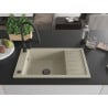 Mexen Elias chiuvetă din granit cu 1 compartiment și scurgător și baterie de bucătărie Duo, bej - 6511-69-671701-70-B