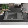 Mexen Elias chiuvetă de granit cu 1 cuvă și scurgător și baterie de bucătărie Duo, gri - 6511-71-671701-07