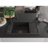 Mexen Elias chiuvetă de granit cu 1 compartiment cu scurgător și baterie de bucătărie Duo, negru/auriu metalic - 6511-75-671701?