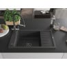 Mexen Elias chiuvetă de bucătărie din granit cu 1 compartiment, cu scurgător și baterie de bucătărie Duo, negru stropit - 6511-?