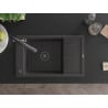 Mexen Elias chiuvetă de granit cu 1 cuvă, cu scurgător și baterie de bucătărie Duo, negru cu pete - 6511-76-671701-07-B