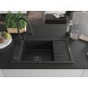Mexen Elias chiuvetă de granit cu 1 compartiment cu scurgător și baterie de bucătărie Duo, negru - 6511-77-671701-70-B