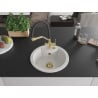 Mexen Diego chiuvetă de bucătărie din granit cu 1 compartiment și baterie de bucătărie Duo, alb - 6512-20-671701-57-G