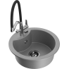 Mexen Diego chiuvetă de granit cu 1 compartiment și robinet de bucătărie Duo, gri - 6512-71-671701-07-B