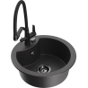 Mexen Diego chiuvetă de granit cu 1 compartiment cu baterie de bucătărie Duo, negru cu pete - 6512-76-671701-70-B