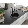 Mexen Diego chiuvetă de bucătărie din granit cu 1 compartiment și baterie Duo, negru - 6512-77-671701-70-B