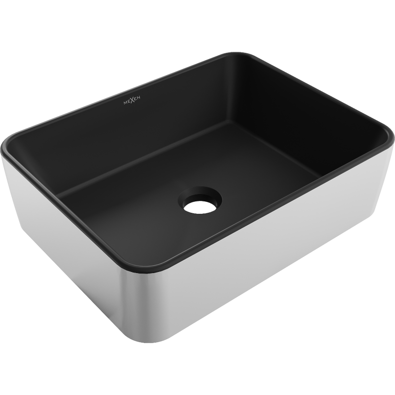 Mexen Catia lavoar pe blat 48 x 37 cm, negru mat/argintiu - 21314874