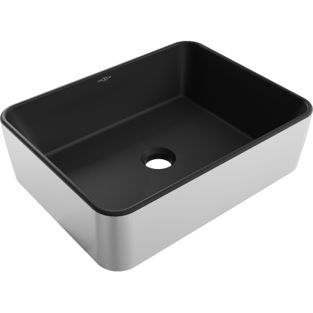 Mexen Catia chiuvetă pe blat 48 x 37 cm, negru mat/argintiu - 21314874