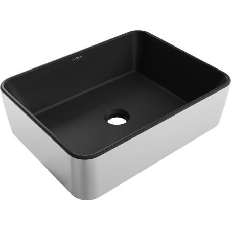 Mexen Catia lavoar pe blat 48 x 37 cm, negru mat/argintiu - 21314874