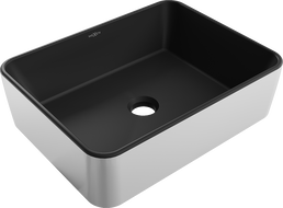 Mexen Catia chiuvetă pe blat 48 x 37 cm, Negru mat/argintie - 21314874