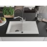Mexen Cesar chiuvetă de granit cu 1 compartiment, cu picurător și baterie de bucătărie Duo, alb - 6514-20-671701-07-B