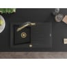 Mexen Cesar chiuvetă de granit cu 1 compartiment cu scurgător și baterie de bucătărie Duo, negru/argintiu metalizat - 6514-73-6?
