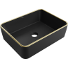 Mexen Catia lavoar de blat 48 x 37 cm, negru mat/auriu margine - 21314875