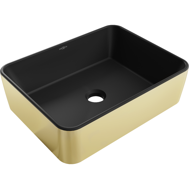 Mexen Catia lavoar pe blat 48 x 37 cm, negru mat/auriu - 21314876