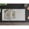 Mexen Andres chiuvetă din granit cu 1,5 camere și scurgător și baterie Duo, alb - 6515-20-671701-57-G